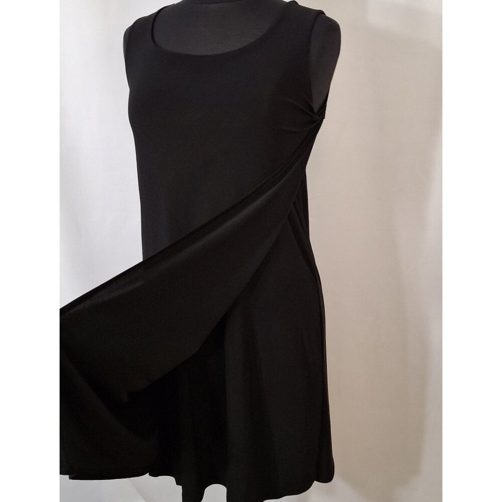 Abria Sleeveless Little Black Dress, Stretchy, Wrap Front Panel Sz Medium